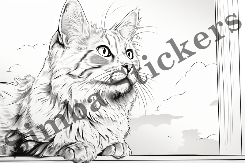 Colouring pages, Bundle of cats, 10 images