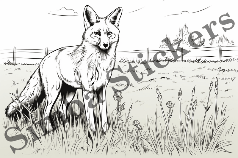 Colouring pages, Bundle of foxes, 25 images