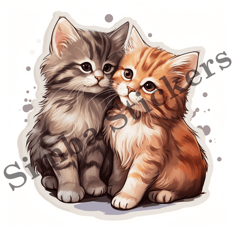 Cats in love, image set, 10 images