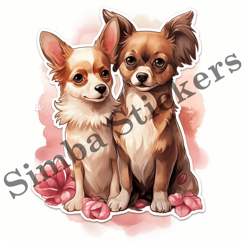 Chihuahua dogs in love, image set, 10 images