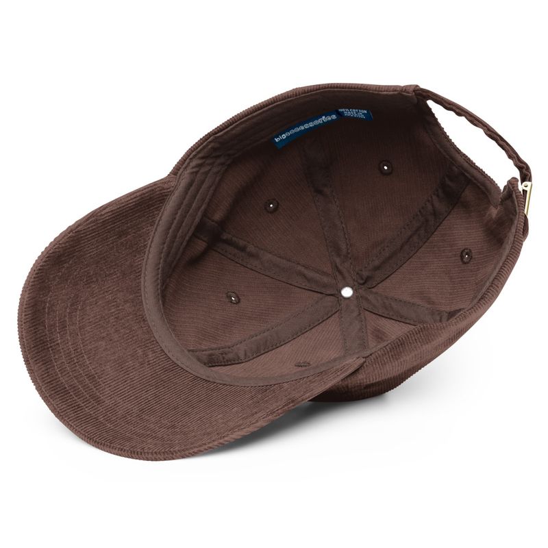 Vintage Corduroy Cap, Majestic lion face, outline art 