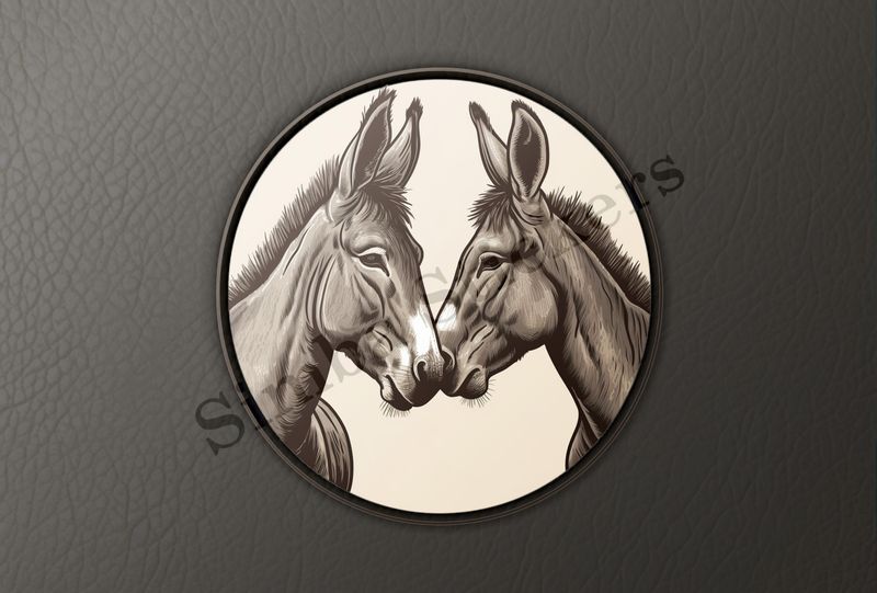 Donkeys in love, nose-to-nose