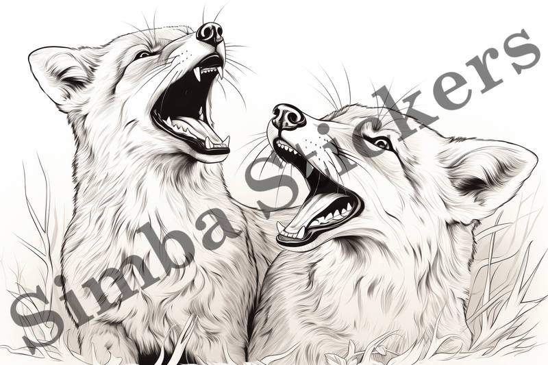 Colouring pages, Bundle of foxes, 25 images