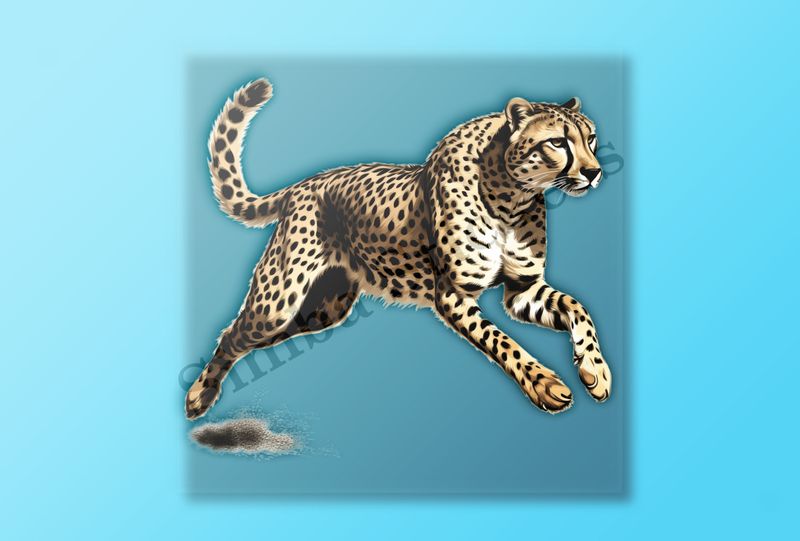 Cheetah leaping