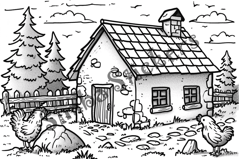 Colouring pages, bundle of chicken, 10 images