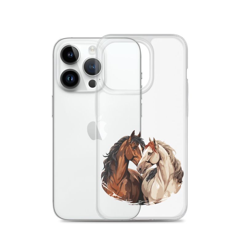 Clear Case for iPhone, Horses nose-to-nose, jbgjpy