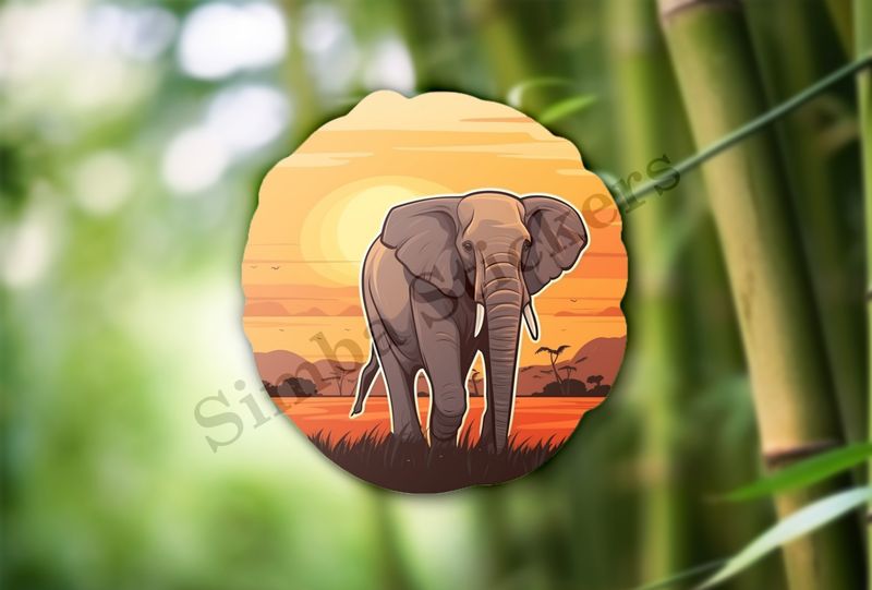 African elephant at sunrise