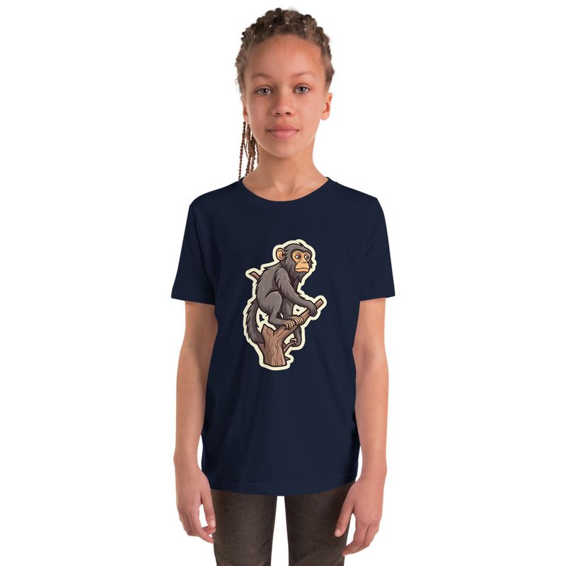Youth T-shirt, Baboon on a tree, looking sad 