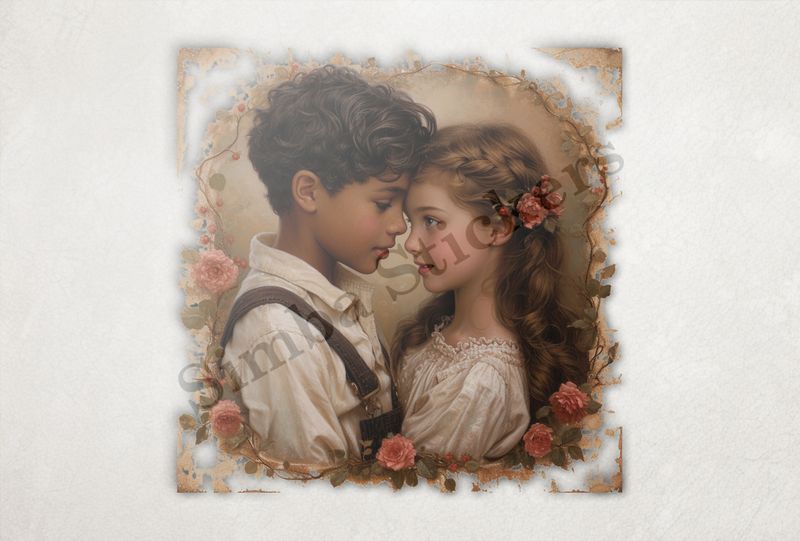 Boy and girl, forehead-to-forehead