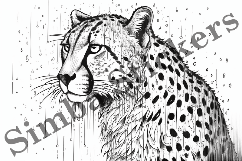 Colouring pages, Bundle of cheetahs, 25 images
