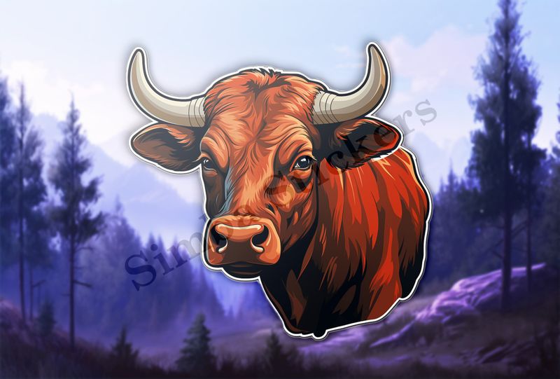 Bull face, partial side view, bpor80