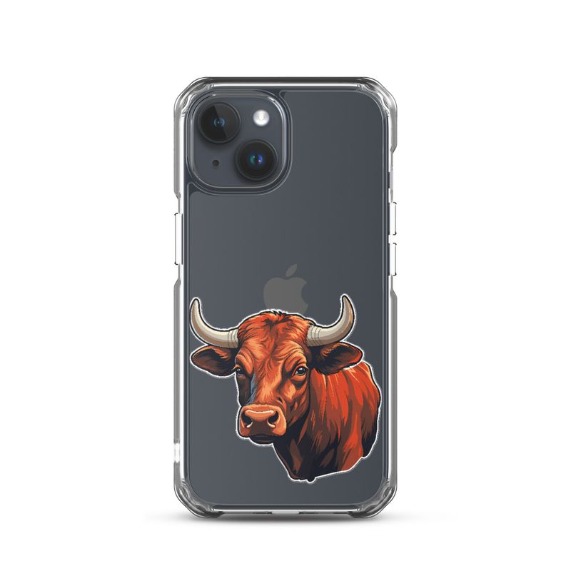 Clear Case for iPhone, Bull face, partial side view, bpor80