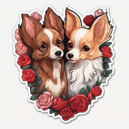 Chihuahua dogs in love, image set, 10 images
