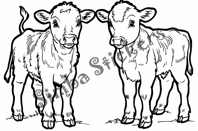 Colouring pages, bundle of cattle, 25 images