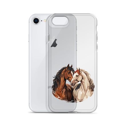 Clear Case for iPhone, Horses nose-to-nose, jbgjpy