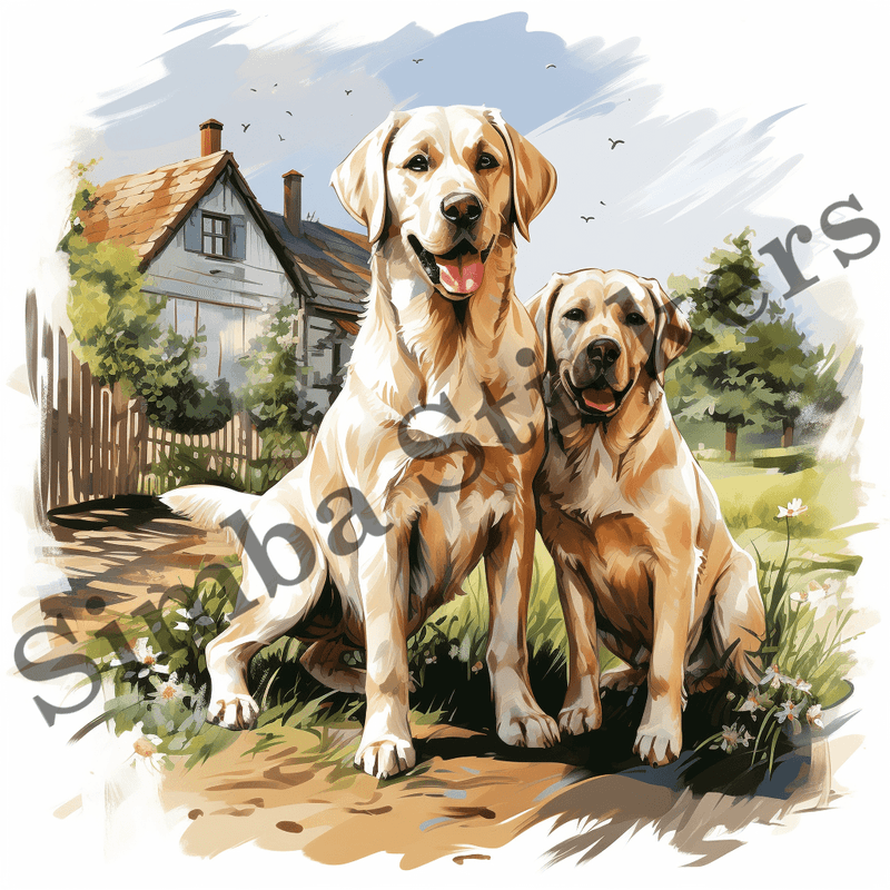 Labrador Retriever dogs outdoors, image set, 10 images