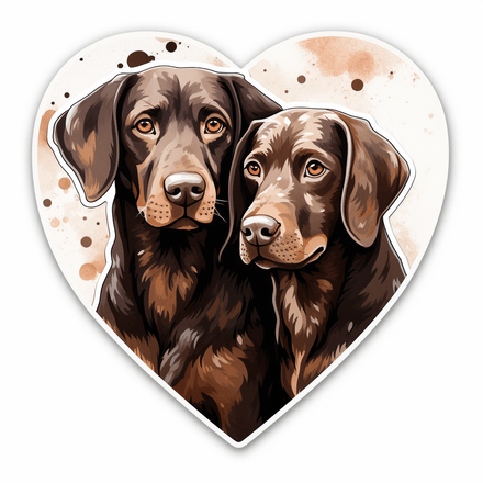 German Shorthaired Pointer dogs in love, image set, 10 images