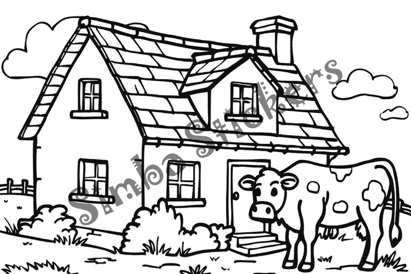 Colouring pages, bundle of cattle, 25 images 2