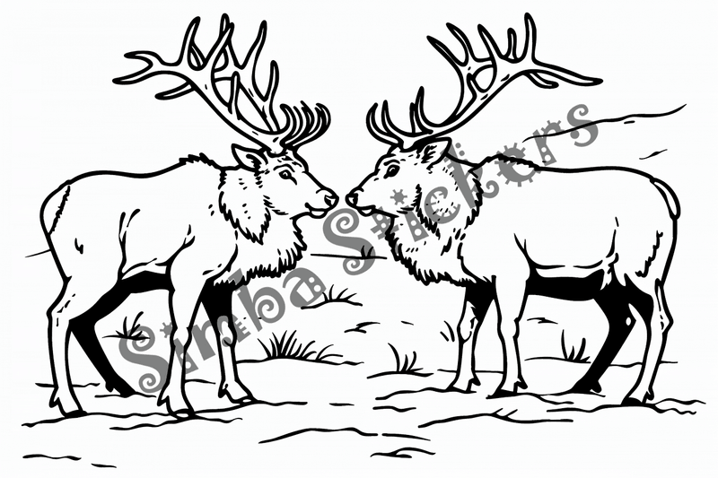 Colouring pages, bundle of elks, 25 images 2