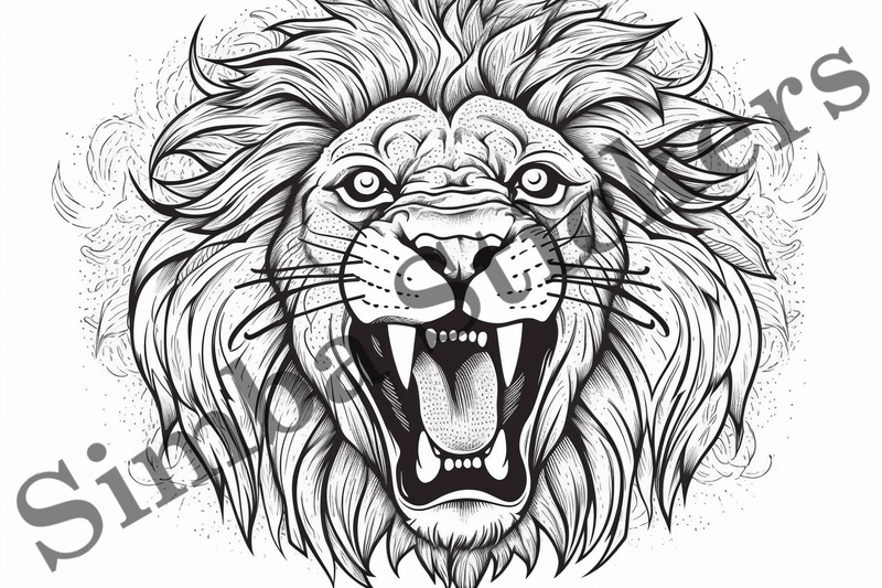 Colouring pages, Bundle of lions, 25 images