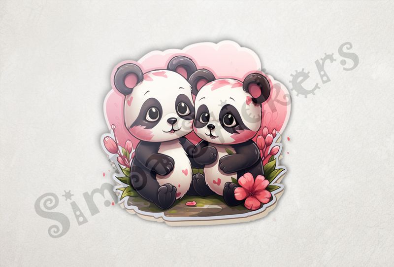 Panda bear cubs in love, b916fx