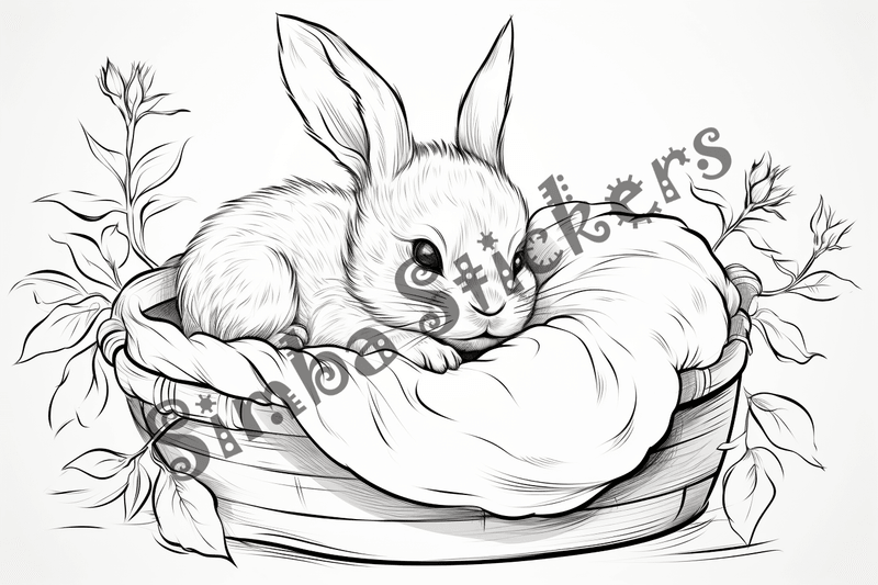 Colouring pages, bundle of rabbits, 25 images 2