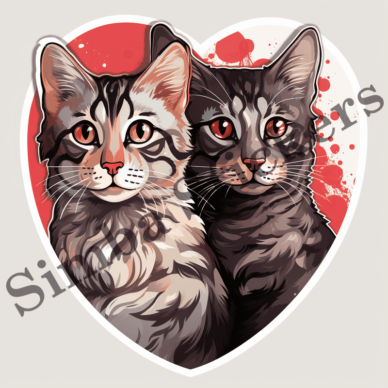 Egyptian Mau cats in love, image set, 10 images