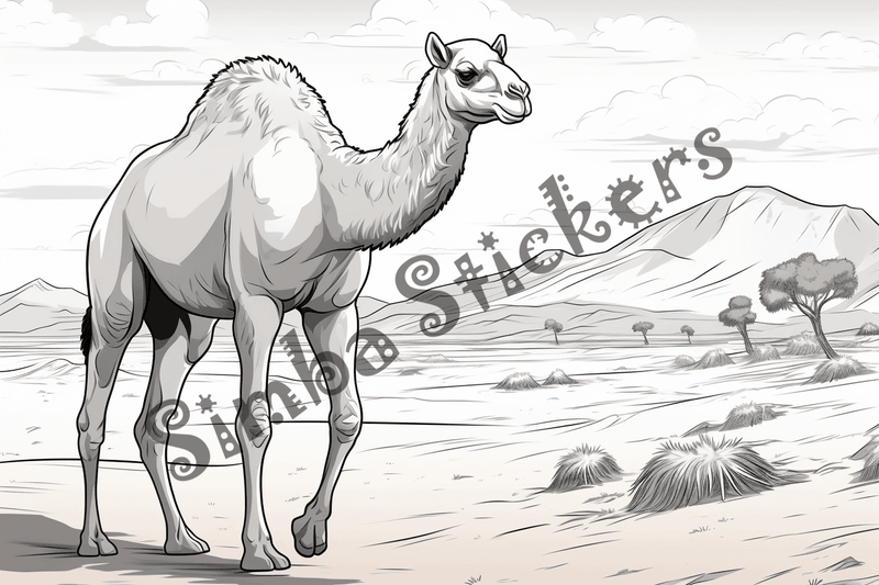 Colouring pages, bundle of camels, 25 images 2