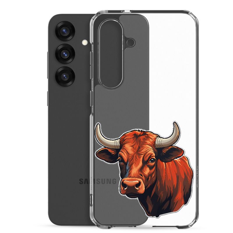 Clear Case for Samsung, Bull face, partial side view, bpor80
