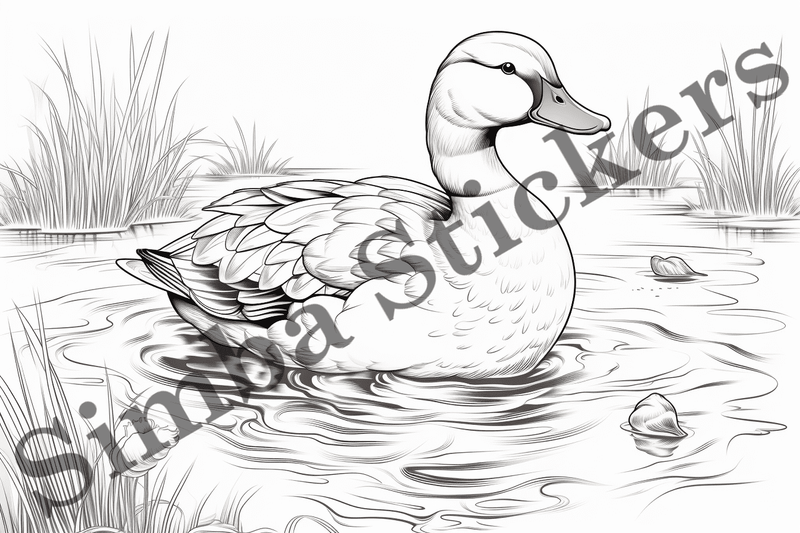 Colouring pages, Bundle of ducks in love, 25 images
