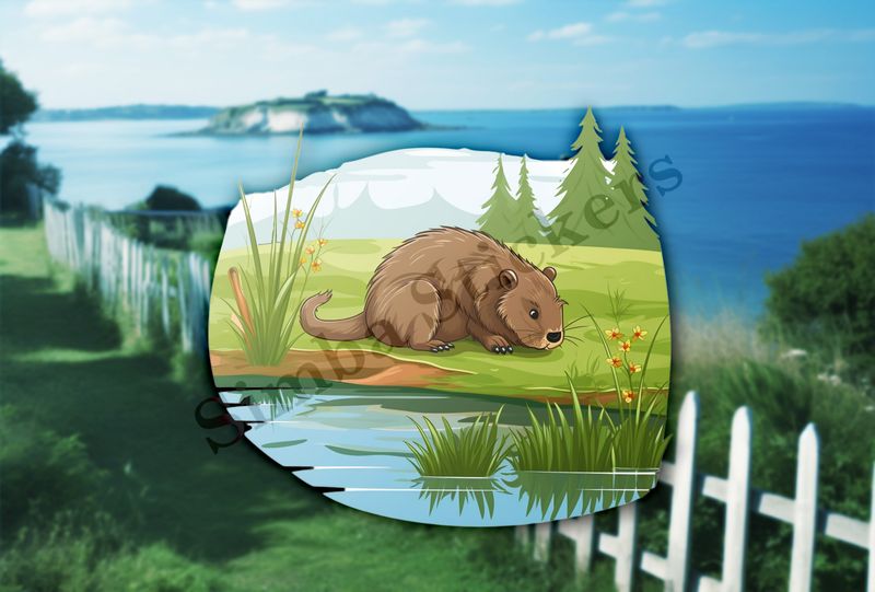 Beaver sniffing on gass