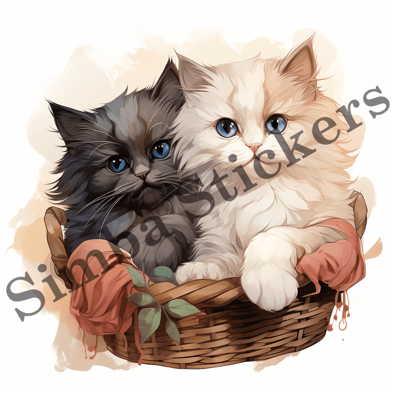 Himalayan cats in love, cuddling, image set, 10 images