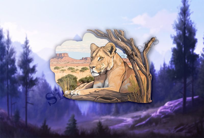 Female lion in the Savanna