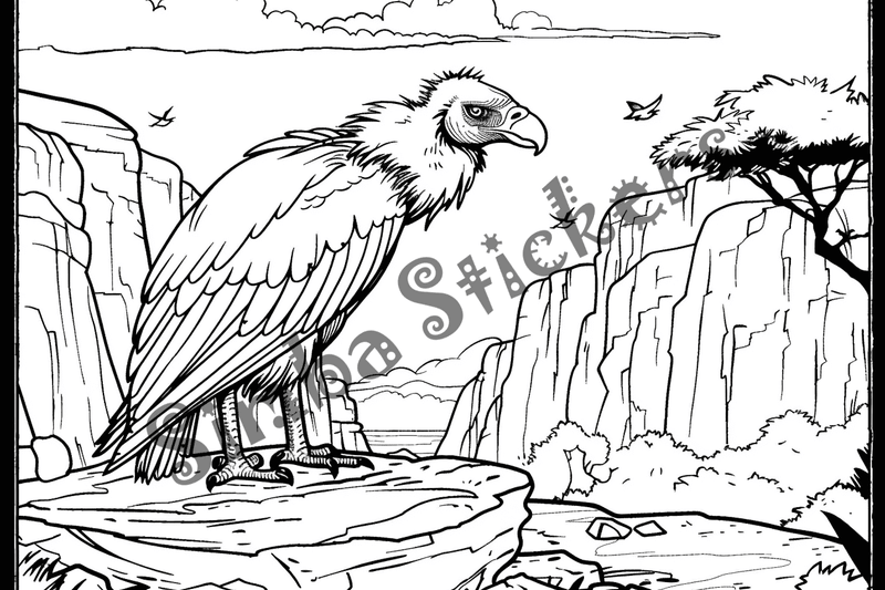 Colouring pages, bundle of vultures 2, 25 images, nffnc2