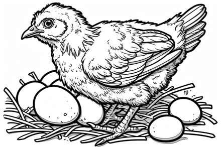 Colouring pages, bundle of chicken, 10 images