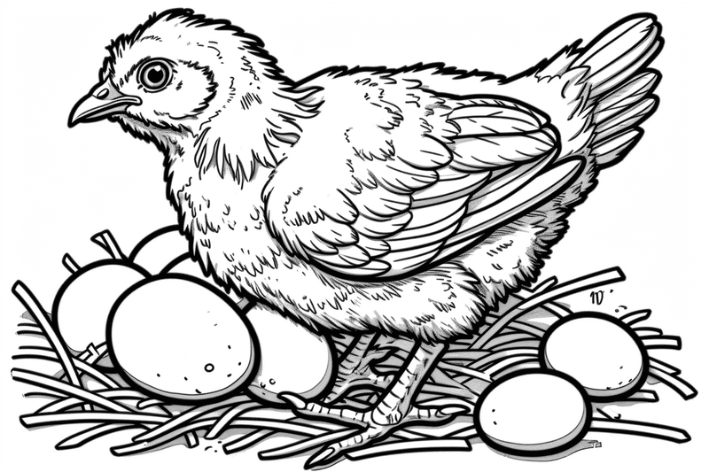Colouring pages, bundle of chicken, 10 images