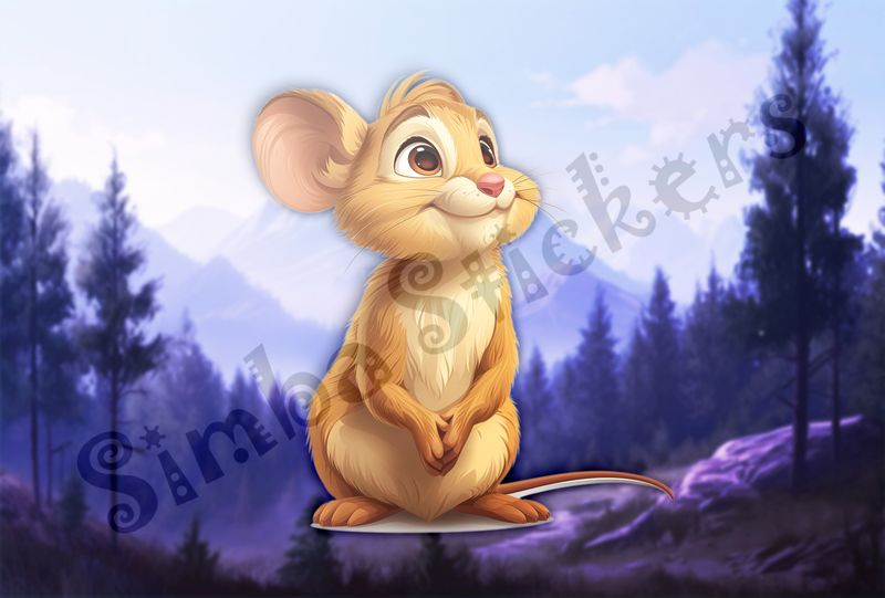 Mouse holding hands together with cheeky smile
