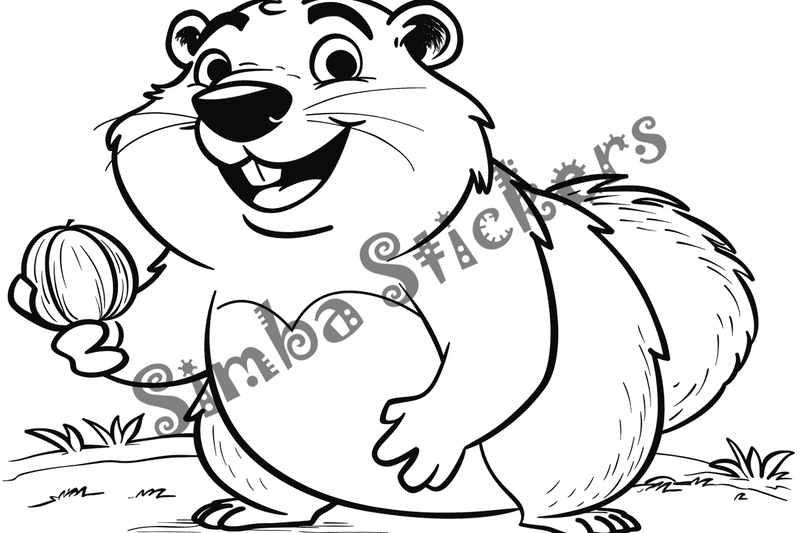 Colouring pages, bundle of groundhogs, 50 images