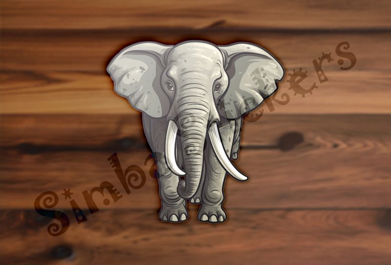Elephant walking, directly from the front
