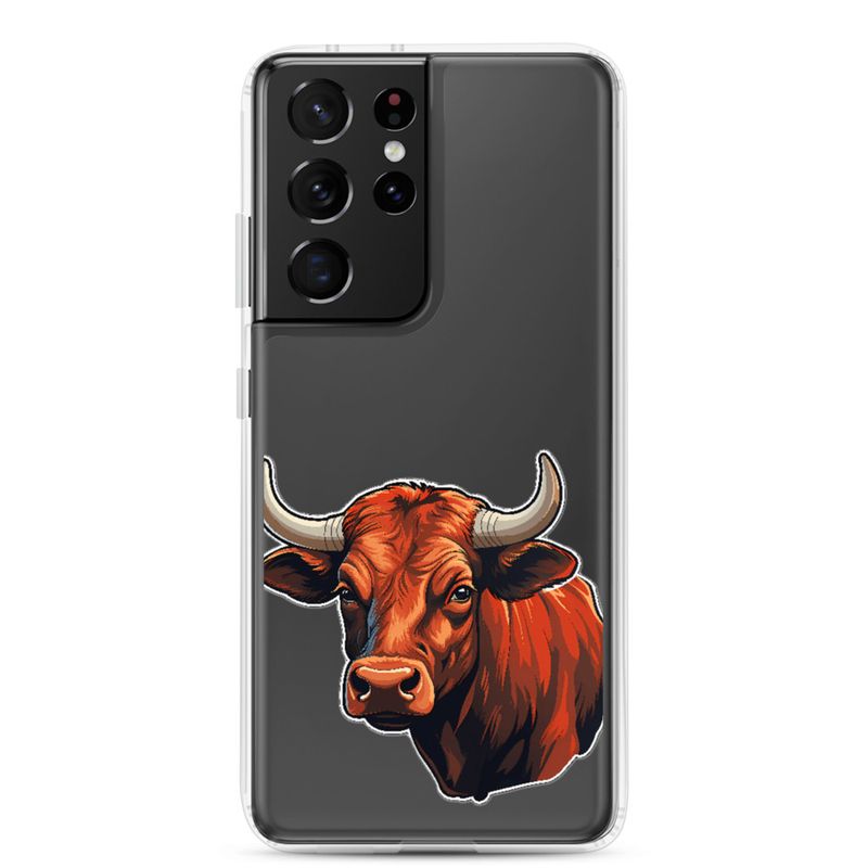 Clear Case for Samsung, Bull face, partial side view, bpor80