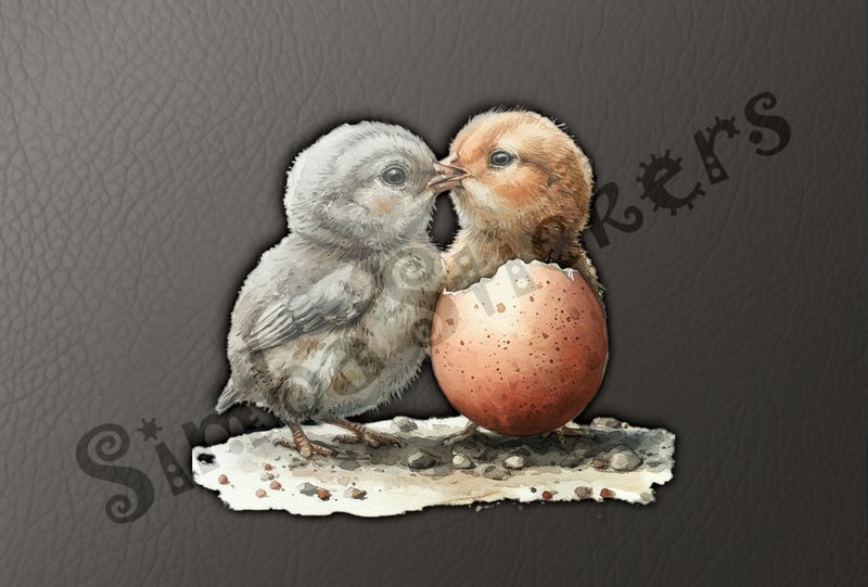 Chicks beak-to-beak, love at first sight