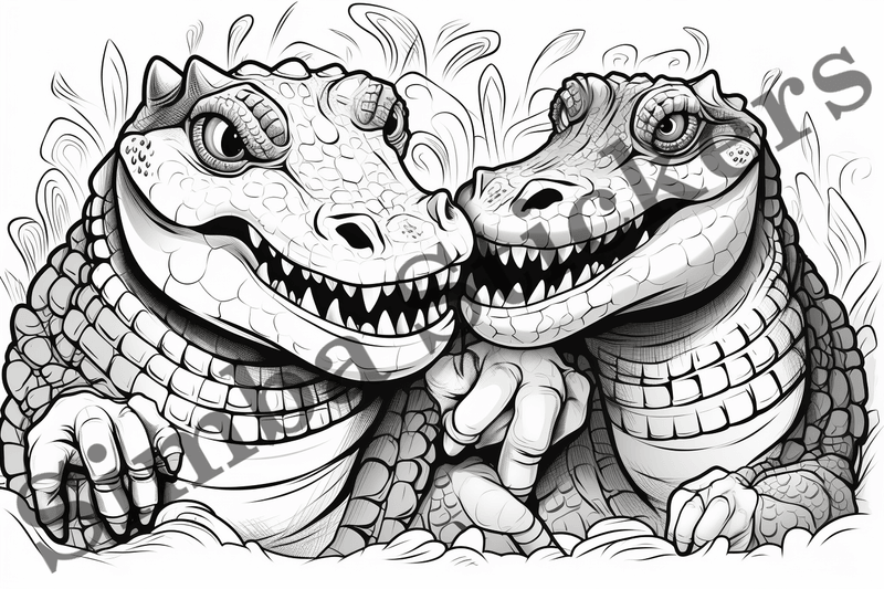 Colouring pages, Bundle of crocodiles, 25 images
