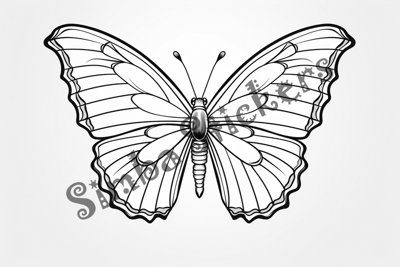 Colouring pages, bundle of single butterflies, 10 images
