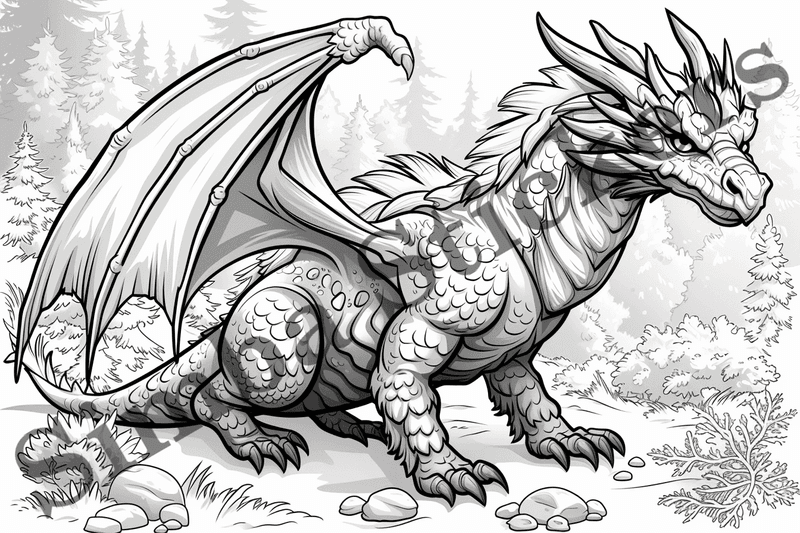Colouring pages, bundle of dragons, 25 images