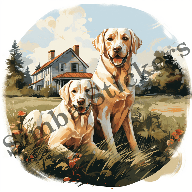 Labrador Retriever dogs outdoors, image set, 10 images