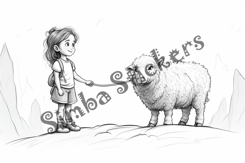 Colouring pages, bundle of sheep, 25 images 2
