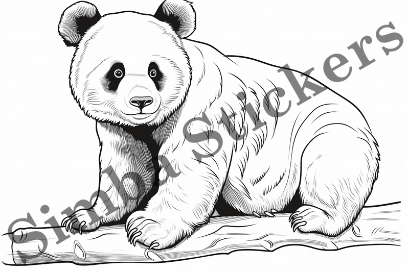 Colouring pages, bundle of pandas, 25 images, pvl2ro
