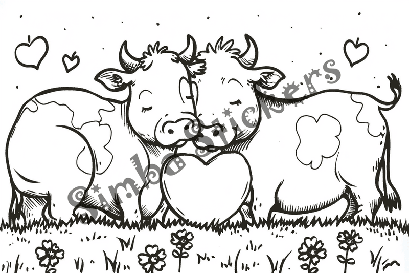 Colouring pages, bundle of cattle, 25 images 2