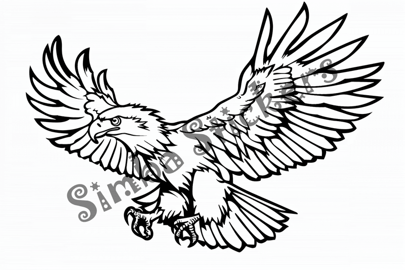 Colouring pages, bundle of eagles flying, 10 images