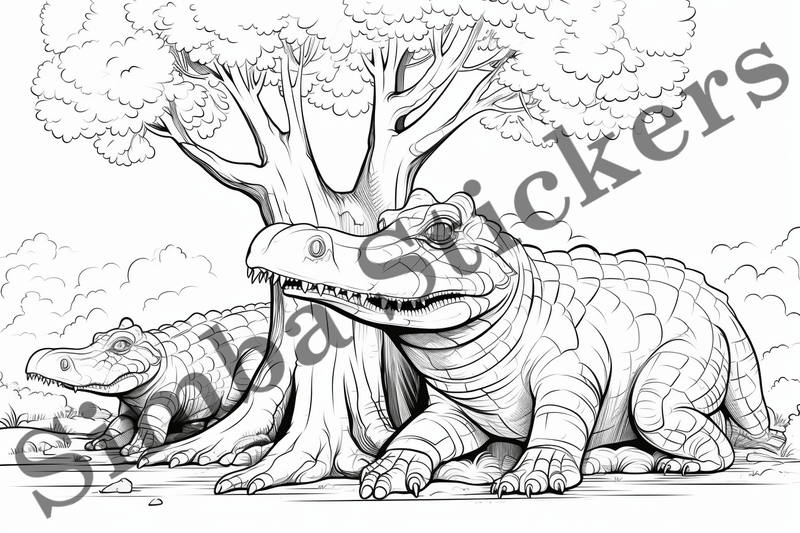 Colouring pages, Bundle of crocodiles, 25 images